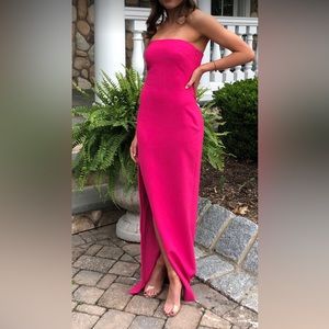 Likely NYC hot pink strapless dress. Worn once. Size 0.